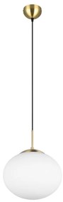 Lampa wisząca w biało-złotym kolorze ze szklanym kloszem ø 30 cm Fomento – Trio