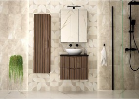 Zestaw Łazienkowy 60cm Szafka z Blatem Ryflowane Fronty Dąb Orzech Stella