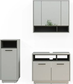 Zestaw mebli łazienkowych szary 80x40x64 beatrice