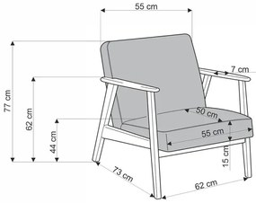 Beżowy tapicerowany fotel lisek - Conti 3X