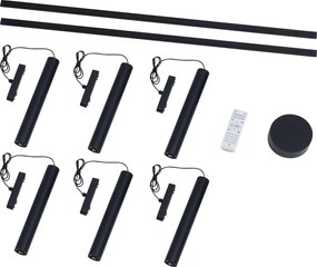 Nowoczesny system oświetlenia szynowego z 6 czarnymi lampami wiszącymi jednofazowymi - Magnetic Cassie