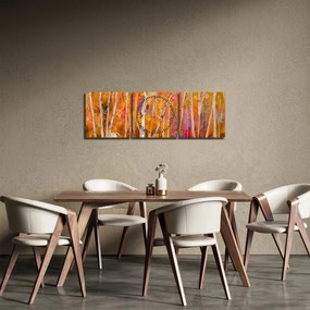 Obraz - Jesienny las (z zegarem) (90x30 cm)