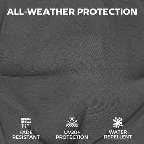 Outsunny 4-częściowy zestaw poduszek wodoodporny, antypoślizgowy, z paskami, na taras i ogród, 111,5 x 53 x 8 cm, ciemnoszary | Aosom PL