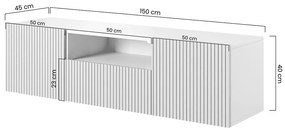 Szafka RTV wisząca Nicole z szufladą i wnęką 150 cm - kaszmir