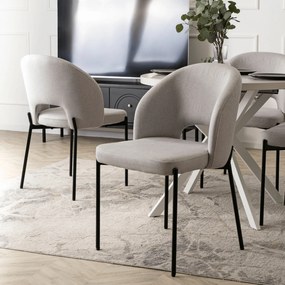 Krzesło Tapicerowane BROS Szare Nowoczesne