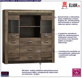 Witryna z szufladami  jesion ciemny - Filin 22X