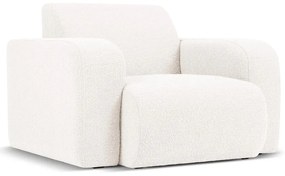 Biały fotel z materiału bouclé Molino – Micadoni Home