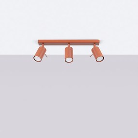 Lampa sufitowa nowoczesny Briix, stal - 3 źródło światła 4000K - L.45 x H.17 cm - ochra czerwona