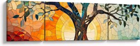 Obraz – Mozaika – słońce i drzewo I. (170x50 cm)
