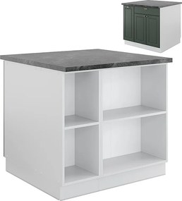 Wyspa kuchenna zielono-złoty dom wiejski/biały 90x60x82 fame-line