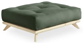 Podnóżek z zielonym obiciem Karup Design Senza Natural/Olive Green