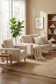 2-częsciowy kremowy zestaw wypoczynkowy P0-P69