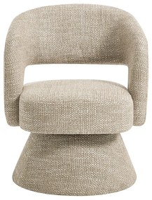 Fotel obrotowy z teksturowanej beżowej tkaniny NAROLIA marki Maison Céphy