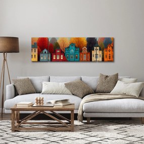 Obraz - Malowane jesienne miasto (170x50 cm)