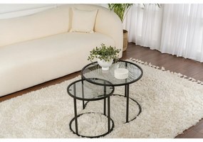 Zestaw stolików konferencyjnych Aurum Black and Grey 60 cm, 2 szt.