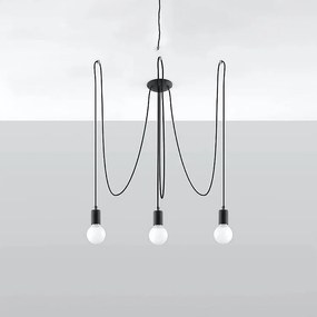 Żyrandol EDISON 3 czarny