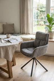 Popielate tapicerowane krzesło obrotowe K2-G69