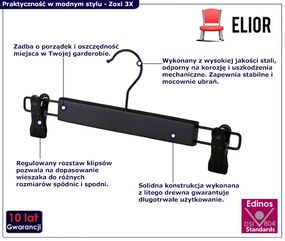 Nowoczesny czarny wieszak na spódnicę B5-N02