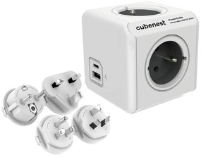 Rozgałęźnik do gniazdka 13 cm PowerCube ReWirable USB – Cubenest