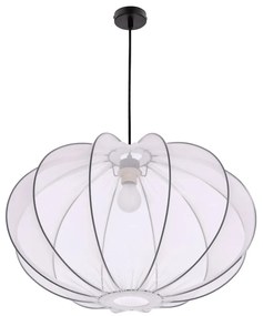 Biała lampa wisząca z tekstylnym kloszem ø 60 cm Mellow – Candellux Lighting