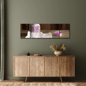 Obraz - Świeca i orchidee (170x50 cm)