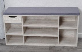 Szafka na buty z szufladą i miękkim siedziskiem, 101 x 29 x 48 cm