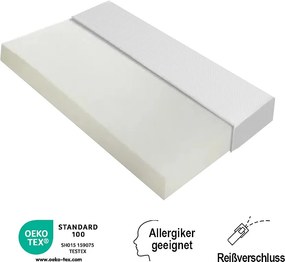 Wygodny materac - 90 x 200 cm - z cząsteczkami antypoślizgowymi - oddychający i wytrzymały - piankowy - biały