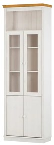 Biała witryna z litego drewna sosnowego 74x223 cm Anita – Støraa