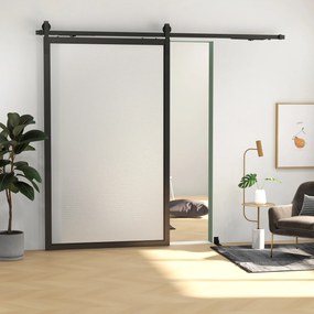 HOMCOM Zestaw do drzwi przesuwnych, cichy i płynny, do ścian drewnianych i betonowych, 244 cm, Stal, Czarny