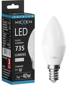 Mexen Nova żarówka LED E14, C37, 7W, Neutralna - 4000K, 735 lm - L102-E14-0740-01