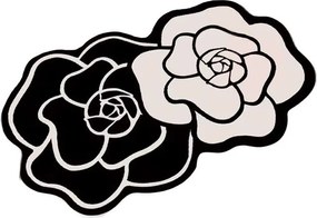 Czarno-biały dywanik łazienkowy 60x100 cm Bungari Rose – Foutastic