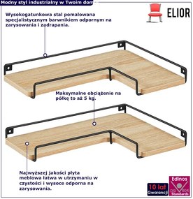 Zestaw 2 nowoczesnych półek wiszących dąb sonoma - Eblo