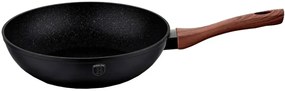 Granitowy wok z brązową rączką 28cm K3-G12