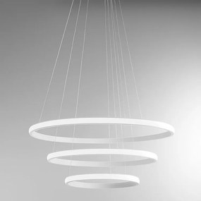 Żyrandol LED Iole S3 60W ściemnialny 3 pierścienie aluminium białe 3000K 3000lm elegancki design