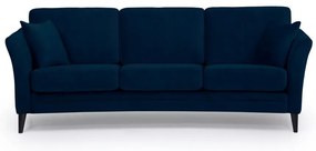 Ciemnoniebieska aksamitna sofa Scandic Eden, 237 cm