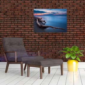 Obraz plaży o zachodzie słońca (70x50 cm)