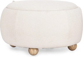 Kremowy puf z materiału bouclé Irisha – Bizzotto