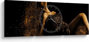 Obraz - Kobieta ze złota (z zegarem) (90x30 cm)