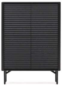 Czarna szafka w dekorze dębu 104,5x144x40 cm Lenon – Kave Home