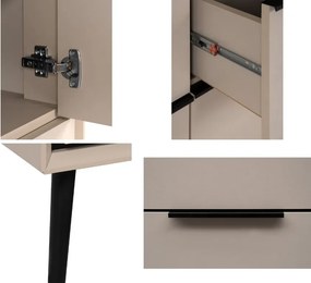 Komoda na wysokich nóżkach Arona 4D1S, w kolorze cappuccino