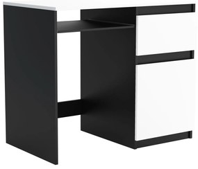 Biurko komputerowe młodzieżowe szkolne 90 cm REMI1 Czarny/Biały