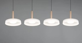 Lampa wisząca LED w czarno-biało-złotym kolorze ze ściemniaczem i szklanym kloszem Celeste – Trio