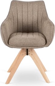 Krzesło Tapicerowane Obrotowe do Salonu LEMON Beżowe Nowoczesne Skandynawskie
