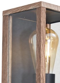 Zewnetrzna Industrialny Kinkiet / Lampa scienna z nadrukiem drewna 26 cm IP44 - CharloisPrzemysłowy Oswietlenie zewnetrzne