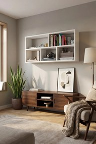 Biała minimalistyczna półka wisząca N3-B65