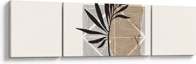 Obraz - Abstrakcja z tropikalnymi liśćmi N⁰1 (170x50 cm)