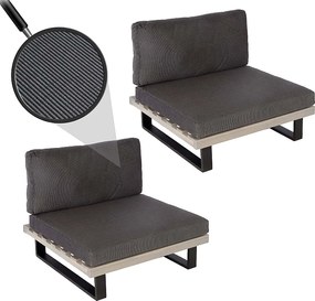 Fotel wypoczynkowy MCW-H54 (zestaw 2 szt.),  szare, tapicerka ciemnoszara