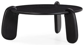 Czarny okrągły stolik z litego drewna mango ø 80 cm Tamira – MOME