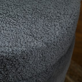 HOMCOM Hoker, okrągły, polarowy, stalowa rama, do 120kg, Φ40x45H cm, Ciemnoszary