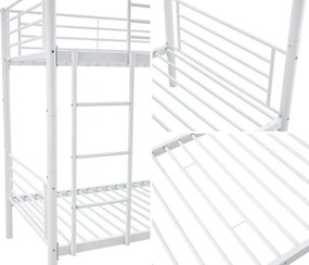 Białe metalowe łóżko piętrowe Bunky z możliwością transformacji w 2 łóżka